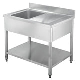 TOPLINE evye masası / 1 hazne solda + damlalık, 1400 x 700 mm