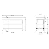 TOPLINE evye / sağda 2 hazne + damlalık, 1600 x 700 mm