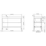 TOPLINE evye / sağda 2 göz + damlalık, 1800 x 700 mm