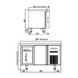 TOPLINE Tiefkühltisch / 2-fach GN1/1 mit 2 Schubladen / 1 Tür, 1345 x 700 mm - Gastro-Bedarf24 GmbH