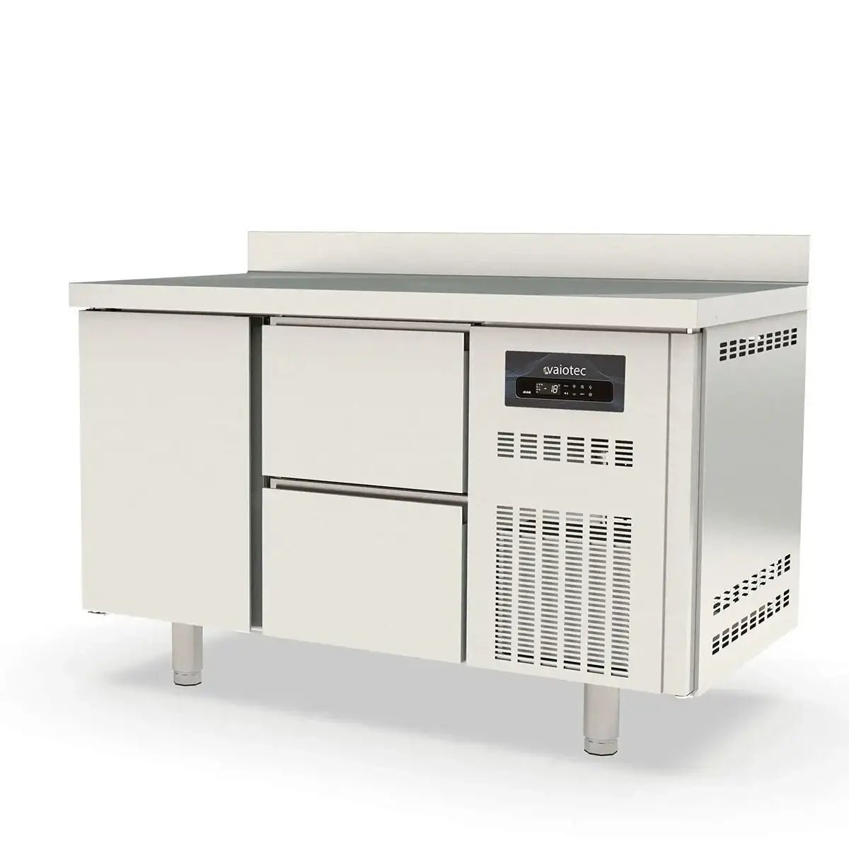 TOPLINE Tiefkühltisch / 2-fach GN1/1 mit 2 Schubladen / 1 Tür & Aufkantung, 1345 x 700 mm - Gastro-Bedarf24 GmbH