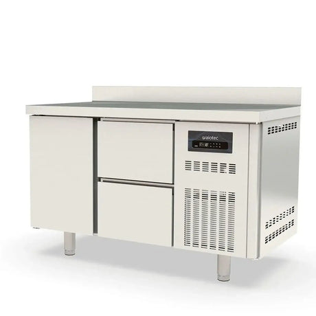 TOPLINE Tiefkühltisch / 2-fach GN1/1 mit 2 Schubladen / 1 Tür & Aufkantung, 1345 x 700 mm - Gastro-Bedarf24 GmbH
