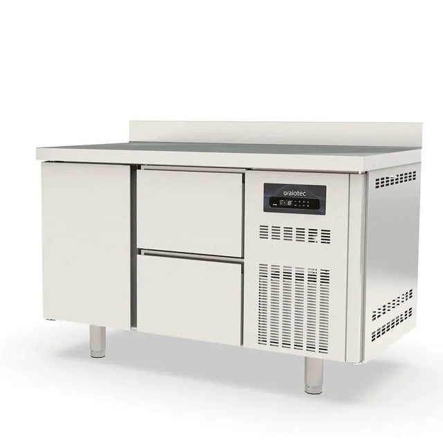 TOPLINE Tiefkühltisch / 2-fach GN1/1 mit 2 Schubladen / 1 Tür & Aufkantung, 1345 x 700 mm - Gastro-Bedarf24 GmbH