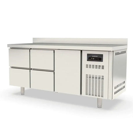 TOPLINE Tiefkühltisch / 3-fach GN1/1 mit 4 Schubladen / 1 Tür & Aufkantung, 1795 x 700 mm - Gastro-Bedarf24 GmbH