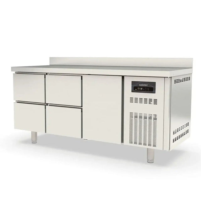 TOPLINE Tiefkühltisch / 3-fach GN1/1 mit 4 Schubladen / 1 Tür & Aufkantung, 1795 x 700 mm - Gastro-Bedarf24 GmbH