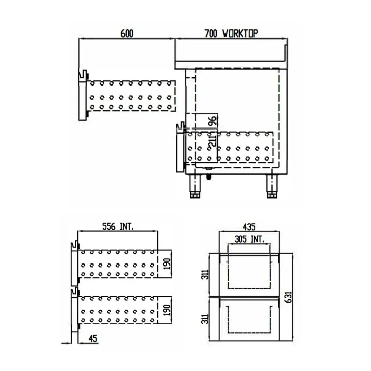 TOPLINE Tiefkühltisch / 3-fach GN1/1 mit 6 Schubladen, 1795 x 700 mm - Gastro-Bedarf24 GmbH