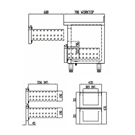TOPLINE Tiefkühltisch / 3-fach GN1/1 mit 6 Schubladen, 1795 x 700 mm - Gastro-Bedarf24 GmbH