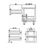 TOPLINE derin donduruculu tezgâh / 3 adet GN1/1, 6 çekmeceli, 1795 x 700 mm