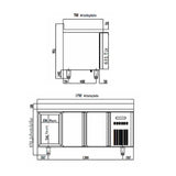 TOPLINE Tiefkühltisch 700 / 3-fach GN1/1 mit 2 Schubladen / 2 Türen & Aufkantung - Gastro-Bedarf24 GmbH