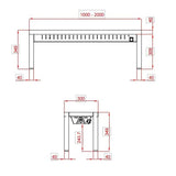 TOPLINE Wärmebrücke / 1 Etage , 2000 x 300 mm - Gastro-Bedarf24 GmbH