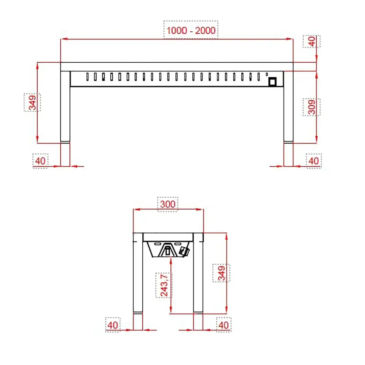 TOPLINE Wärmebrücke / 1 Etage , 1200 x 300 mm