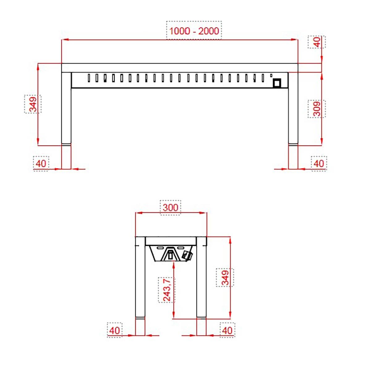 TOPLINE Wärmebrücke / 1 Etage , 1600 x 300 mm