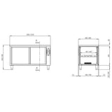 TOPLINE Wärmeschrank / 2 Schiebetüren , 1600 x 600 mm - Gastro-Bedarf24 GmbH