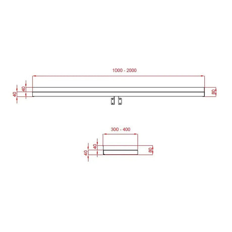 TOPLINE Wandbord inkl. Konsolen zur Wandbefestigung, 2000 x 300 mm - Gastro-Bedarf24 GmbH