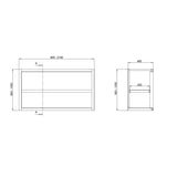 TOPLINE Wandhängeschrank / offen , 800 x 400 mm
