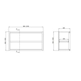 TOPLINE Wandhängeschrank / offen , 800 x 400 mm - Gastro-Bedarf24 GmbH