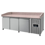 Pizzakühltisch mit 3 Türen und Räder - 2020x800x1000 mm