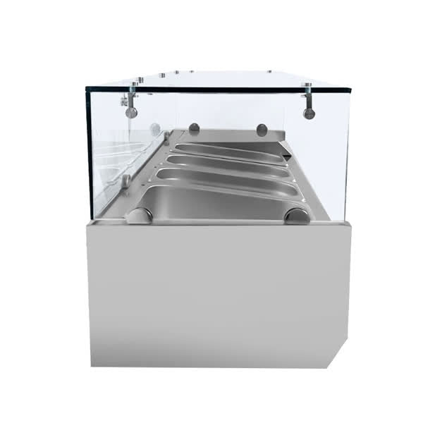 UNNICOOL Kühlaufsatzvitrine - 100 cm - 2 x GN 1/3 + 1 x 1/2