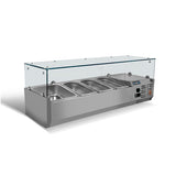 UNNICOOL Kühlaufsatzvitrine - 4x GN 1/3 - 1200x395x435 mm