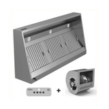 Wandhaube - B2000xT700xH540 - mit Motor, Regler, Filter & Lampe - Gastro-Bedarf24 GmbH