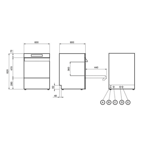 WASH PROFILINE Geschirrspülmaschine mit Ablaufpumpe & Dosierpumpen - 230 Volt - Gastro - Bedarf24