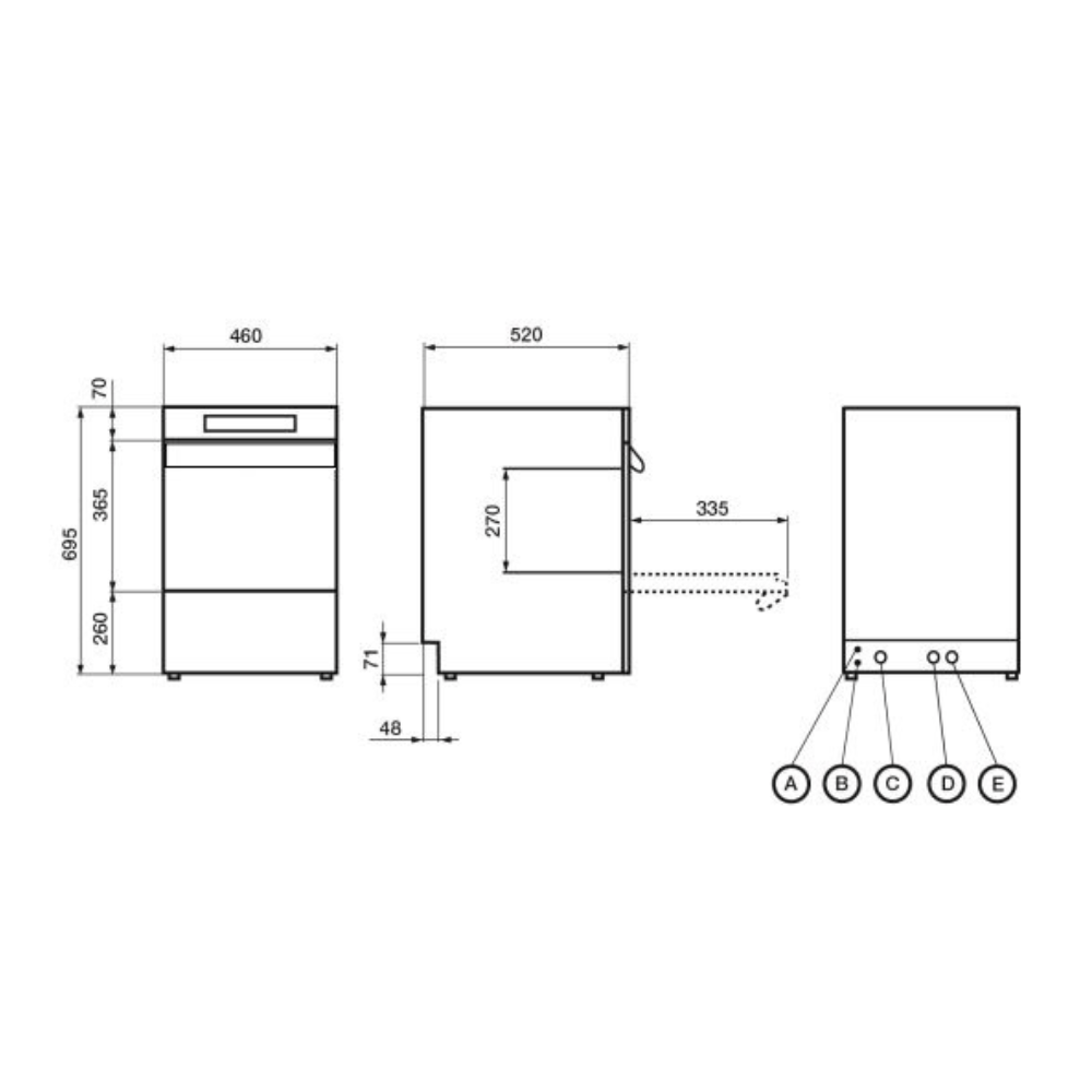 WASH PROFILINE Gläserspülmaschine mit Ablaufpumpe & Dosierpumpen - 230 Volt - Gastro - Bedarf24